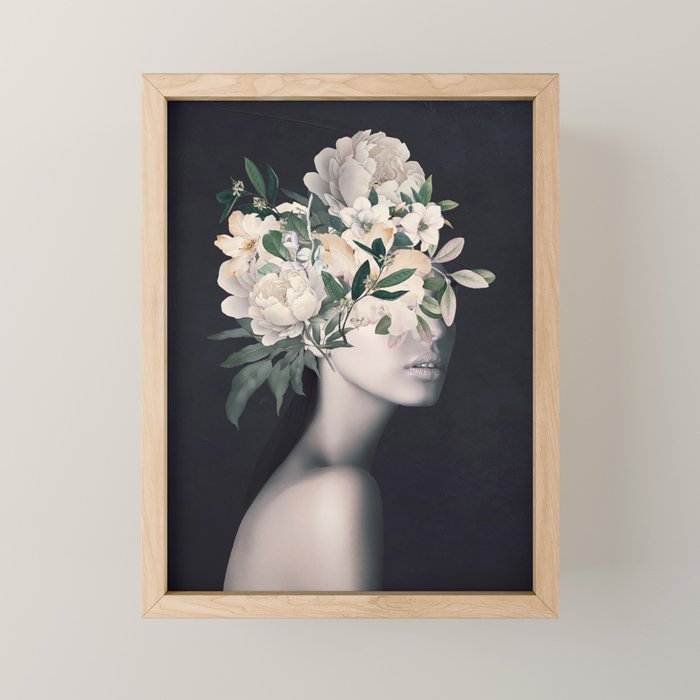WOMAN WITH FLOWERS 23 Mini Art Print Gallery Image 1