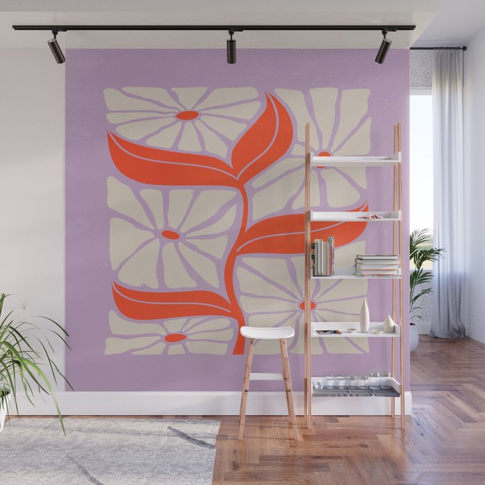Plum & Flamingo: Les Fleurs | Flower Market Color Series 06 Wall Mural Gallery Image 1