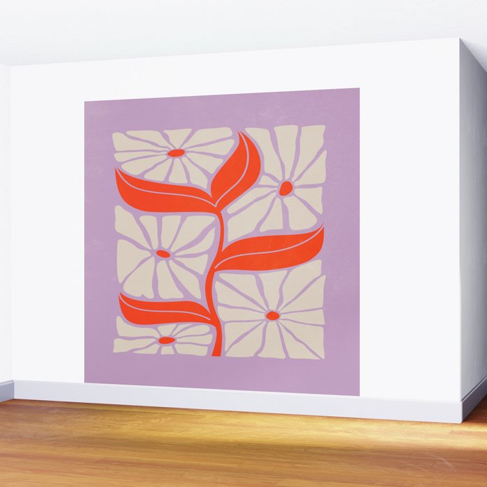 Plum & Flamingo: Les Fleurs | Flower Market Color Series 06 Wall Mural Gallery Image 2
