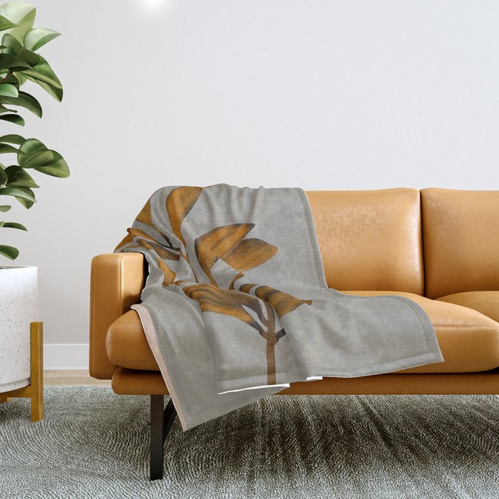 Abstract Art /Minimal Plant 78 Throw Blanket Gallery Image 1