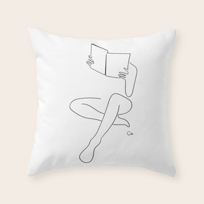 Reading Naked n.3 Throw Pillow Gallery Image 6