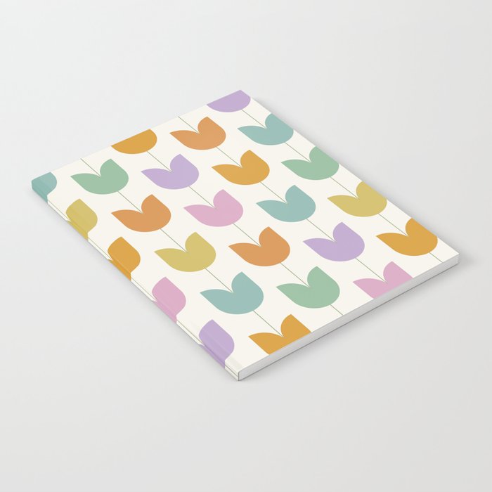 Spring Tulips X Rainbow Mid Century Flowers Notebook Gallery Image 2