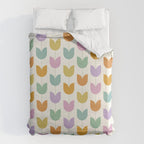 Spring Tulips X Rainbow Mid Century Flowers Duvet Cover Gallery Image 6