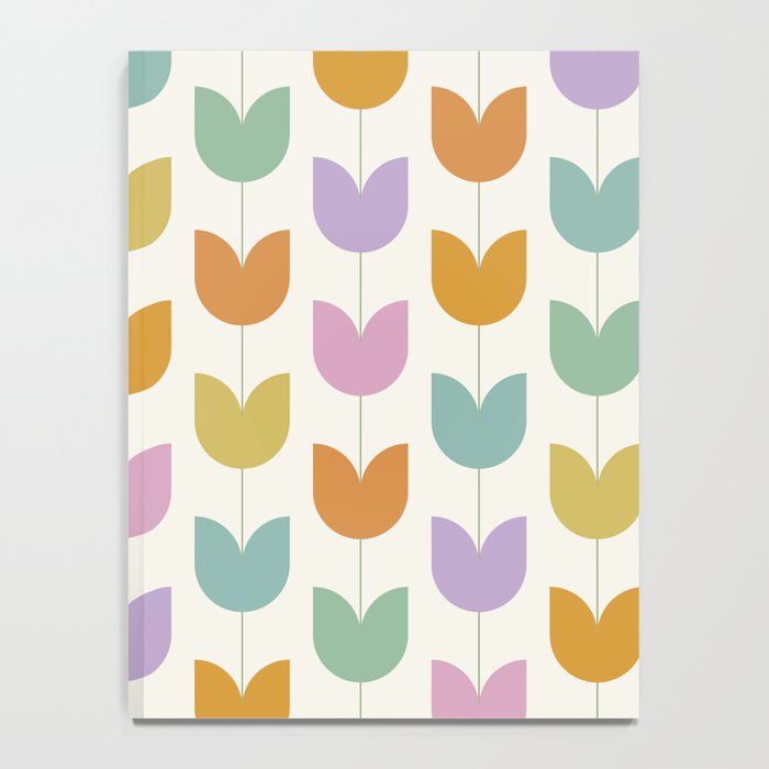 Spring Tulips X Rainbow Mid Century Flowers Notebook Gallery Image 4
