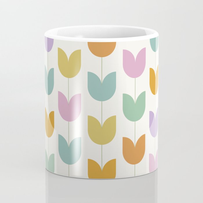 Spring Tulips X Rainbow Mid Century Flowers Coffee Mug Gallery Image 4