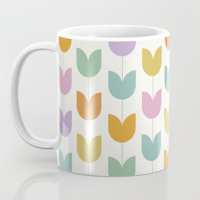 Spring Tulips X Rainbow Mid Century Flowers Coffee Mug Gallery Image 3