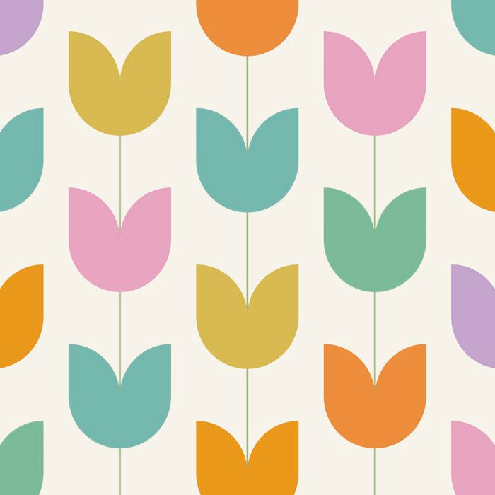 Spring Tulips X Rainbow Mid Century Flowers Coffee Mug Gallery Image 2