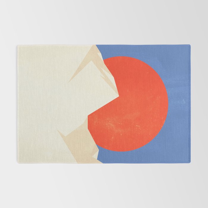The Japanese Sun | Vintage Minimal Mount Fuji Landscape Rug Gallery Image 2