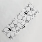 Black Floral Pattern On White Background Yoga Mat Gallery Image 1