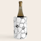Black Floral Pattern On White Background Wine Chiller Gallery Image 3