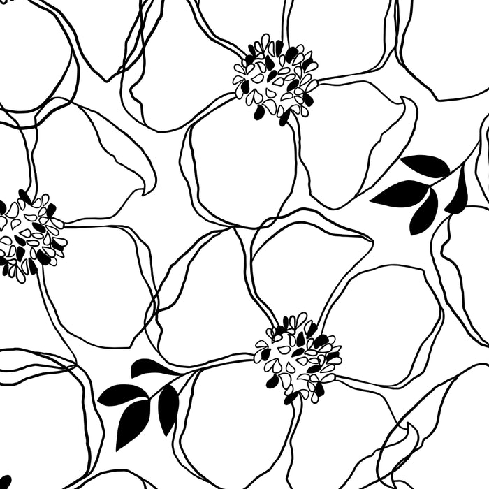Black Floral Pattern On White Background Coffee Mug Gallery Image 2