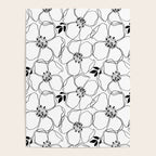Black Floral Pattern On White Background Poster Gallery Image 4