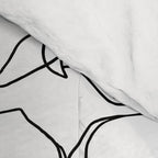 Black Floral Pattern On White Background Comforter Gallery Image 4
