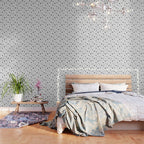 Black Floral Pattern On White Background Wallpaper Gallery Image 3