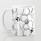 Black Floral Pattern On White Background Coffee Mug Gallery Image 3