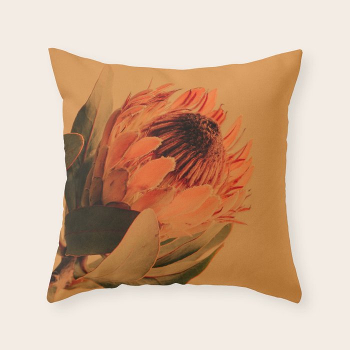 Protea - golden Throw Pillow Gallery Image 1