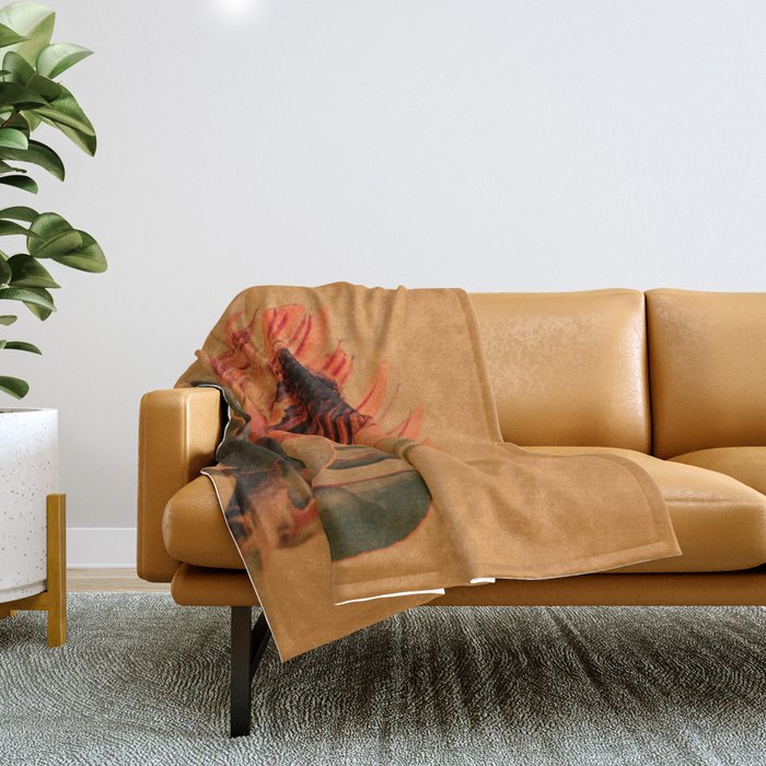 Protea - golden Throw Blanket Gallery Image 1