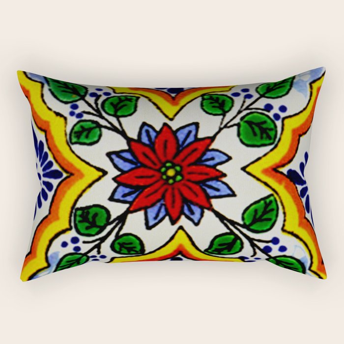 talaveramexican tile Rectangular Pillow Gallery Image 2