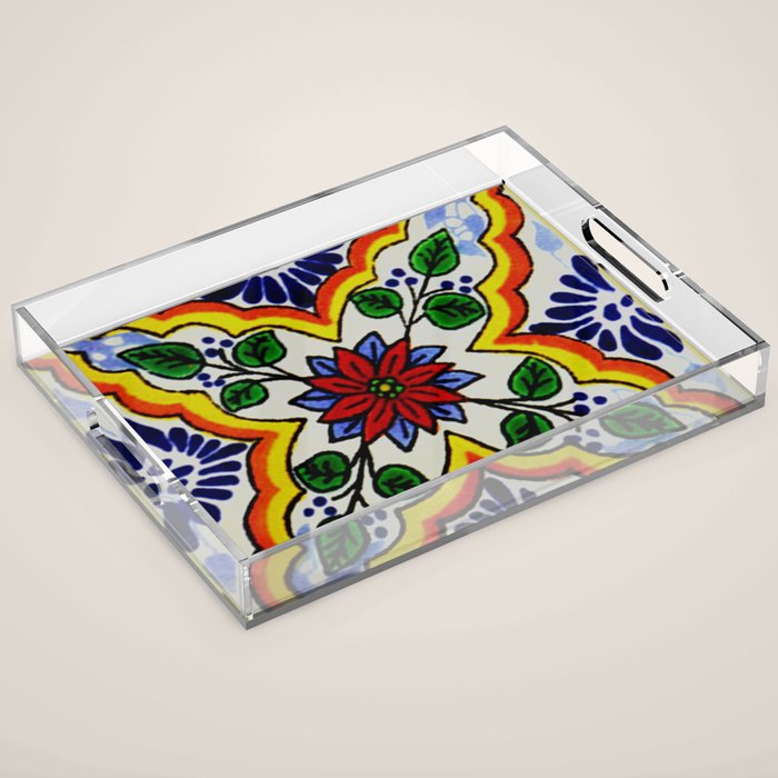 talaveramexican tile Acrylic Tray Gallery Image 1