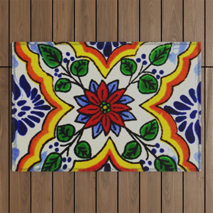 talaveramexican tile Outdoor Rug Gallery Image 1