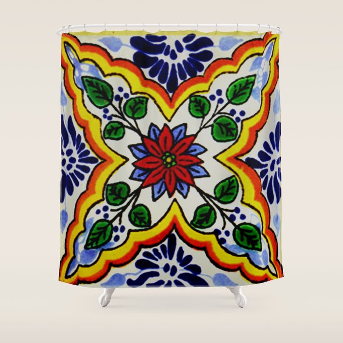 talaveramexican tile Shower Curtain Gallery Image 1