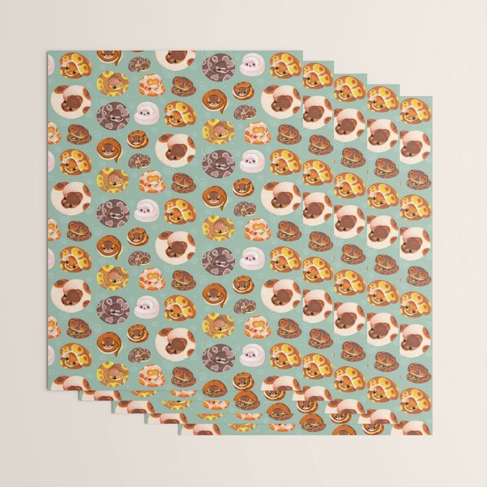 Shy ball pythons - green Wrapping Paper Gallery Image 3