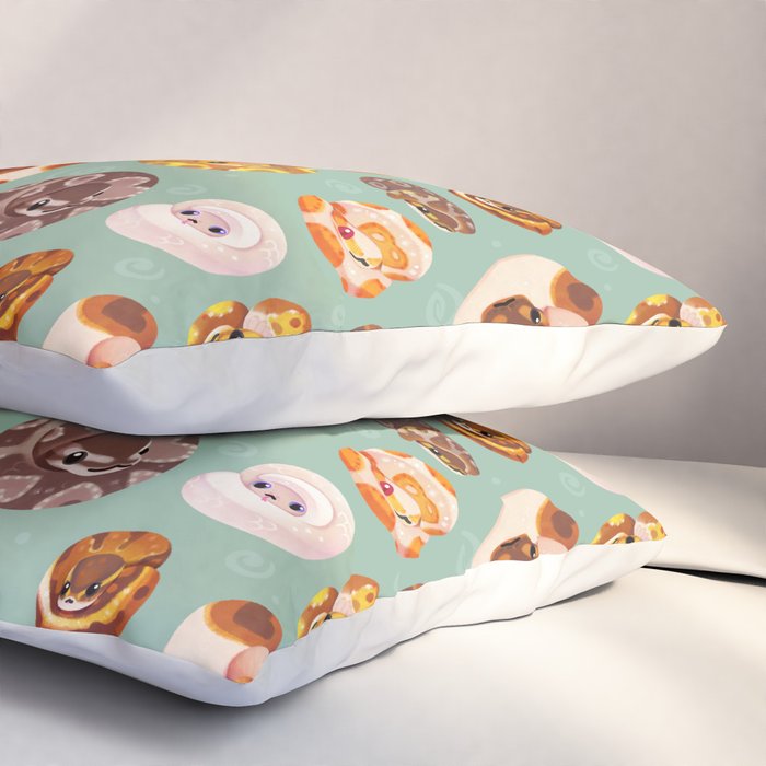 Shy ball pythons - green Pillow Sham Gallery Image 3
