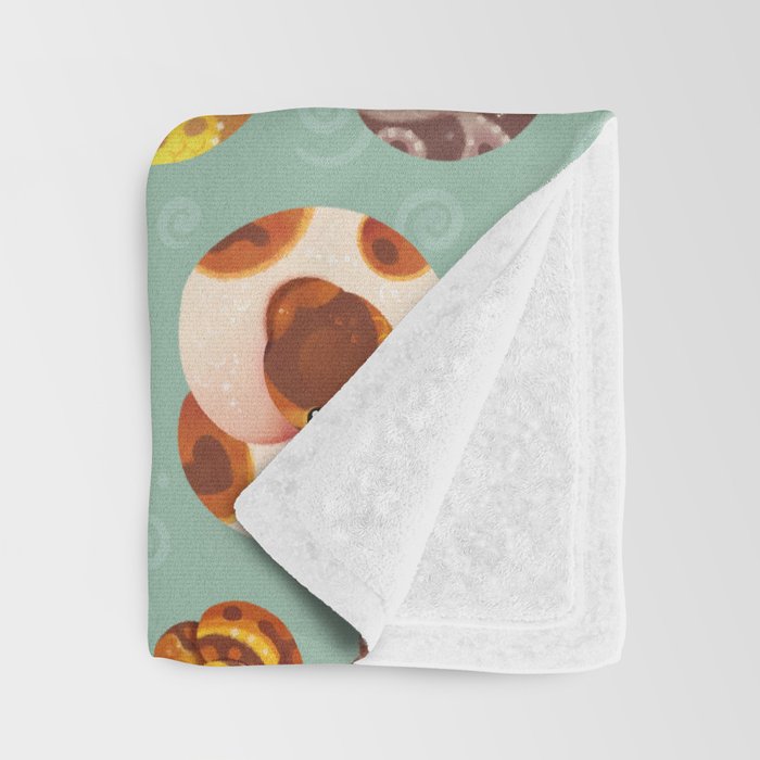 Shy ball pythons - green Throw Blanket Gallery Image 3