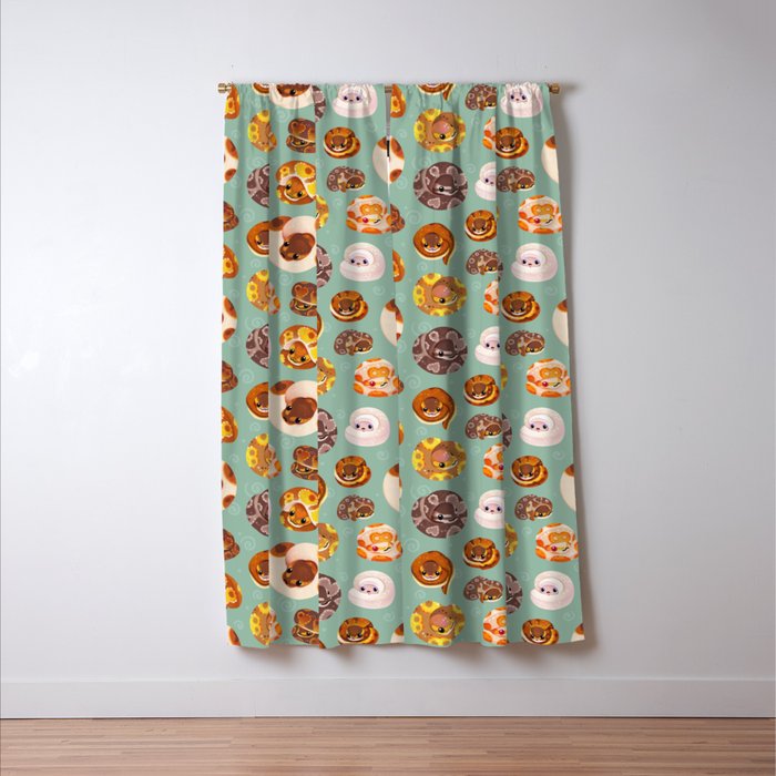 Shy ball pythons - green Window Curtain Gallery Image 3