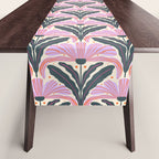 Modern flowers - violet and green Table Runner Gallery Image 1