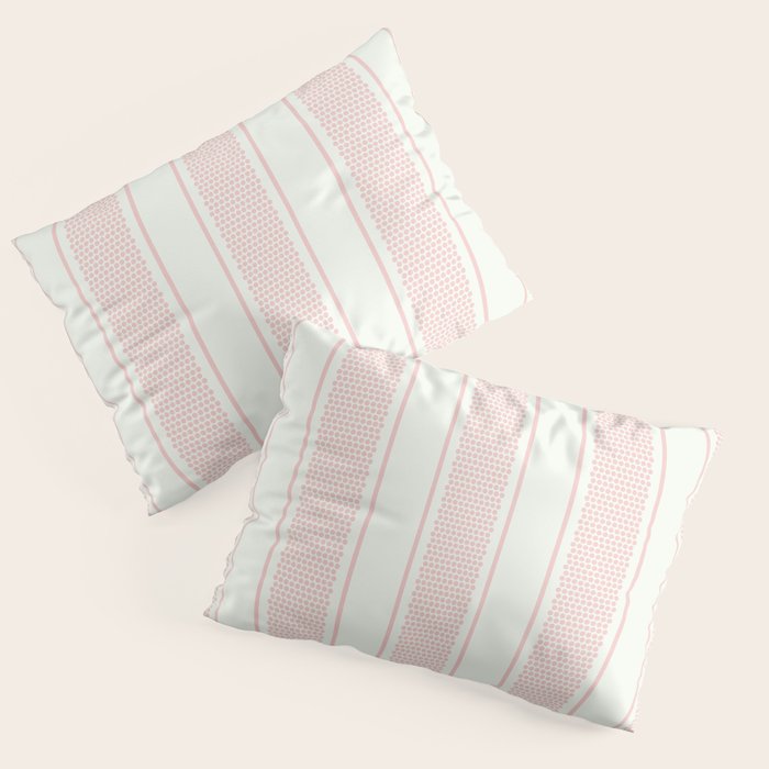 Vintage pastel pink stripes pattern Pillow Sham Gallery Image 3
