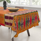 Orange Traditional Moroccan Design Tablecloth Gallery Image 3