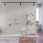 Leo Zodiac Star Constellation Line Art White Wall Mural Gallery Image 1