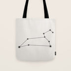 Leo Zodiac Star Constellation Line Art White Tote Bag Gallery Image 1