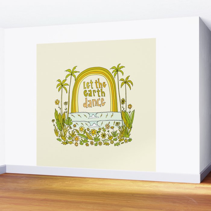 let the earth dance // retro surf art by surfy birdy Wall Mural Gallery Image 2
