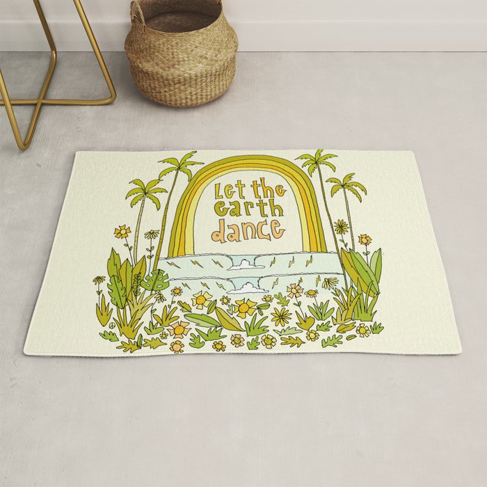 let the earth dance // retro surf art by surfy birdy Rug Gallery Image 1