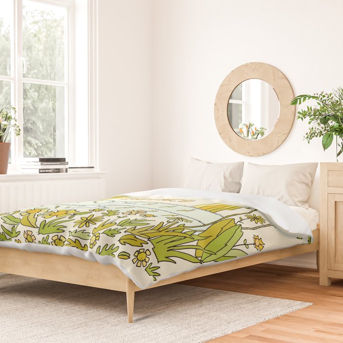 let the earth dance // retro surf art by surfy birdy Duvet Cover Gallery Image 2