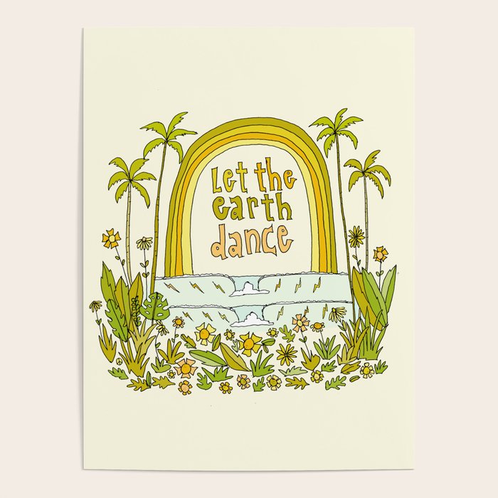 let the earth dance // retro surf art by surfy birdy Poster Gallery Image 4