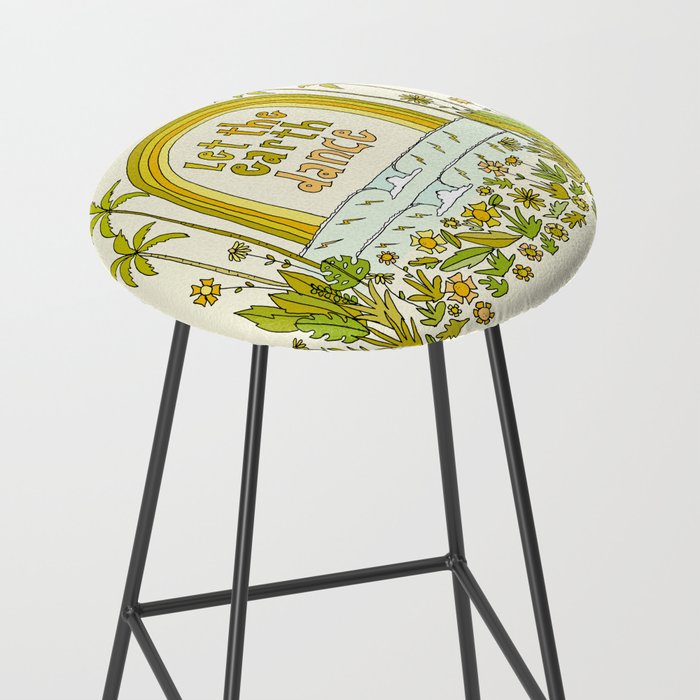 let the earth dance // retro surf art by surfy birdy Stool Gallery Image 2
