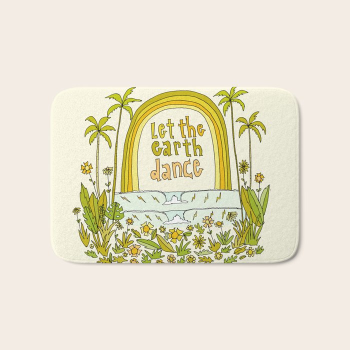 let the earth dance // retro surf art by surfy birdy Bath Mat Gallery Image 1
