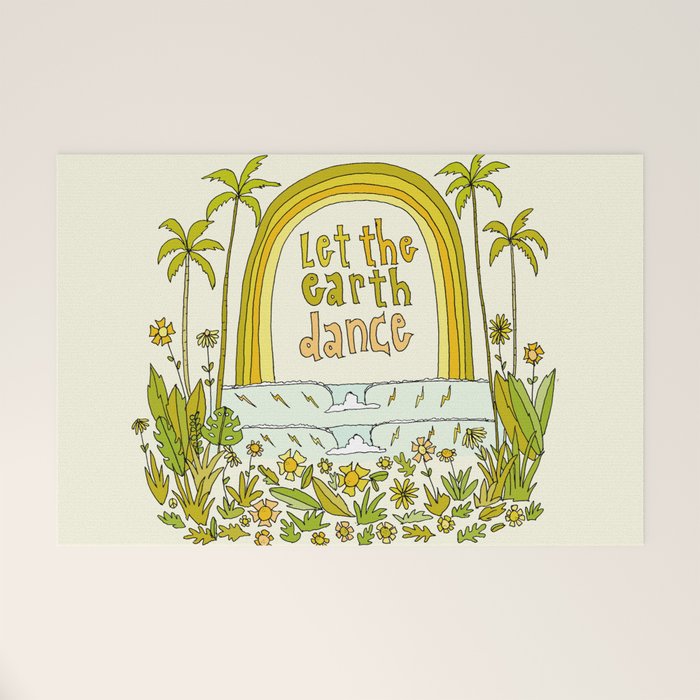 let the earth dance // retro surf art by surfy birdy Welcome Mat Gallery Image 1