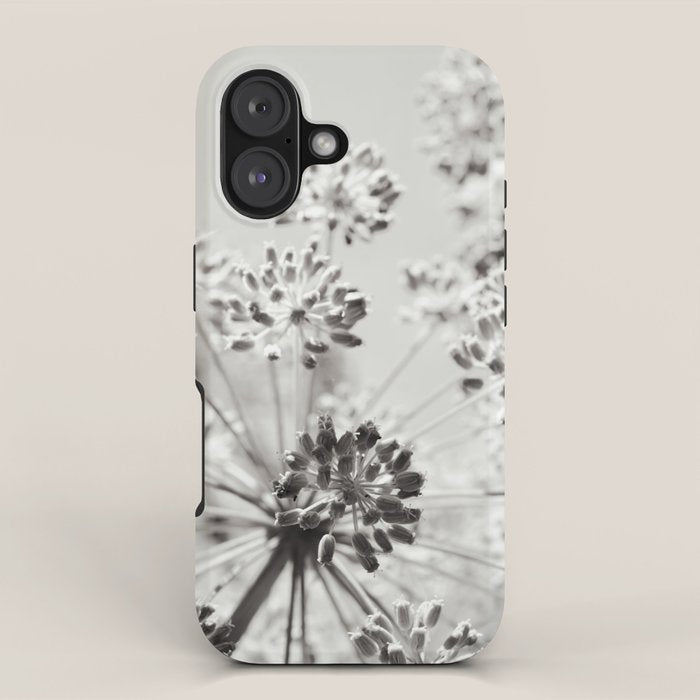 botanical abstract photograph no. 2 - modern black and white floral art iPhone Case Gallery Image 1