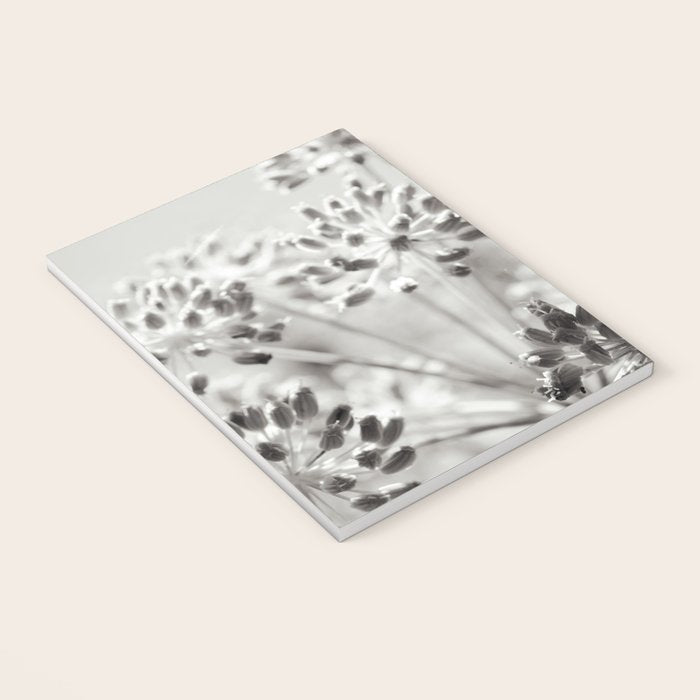 botanical abstract photograph no. 2 - modern black and white floral art Notebook Gallery Image 3