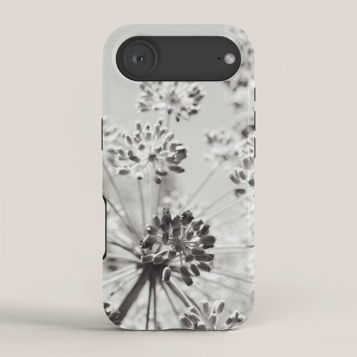 botanical abstract photograph no. 2 - modern black and white floral art iPhone Case Gallery Image 2