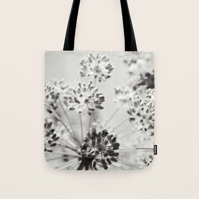botanical abstract photograph no. 2 - modern black and white floral art Tote Bag Gallery Image 1
