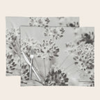 botanical abstract photograph no. 2 - modern black and white floral art Placemat Gallery Image 1