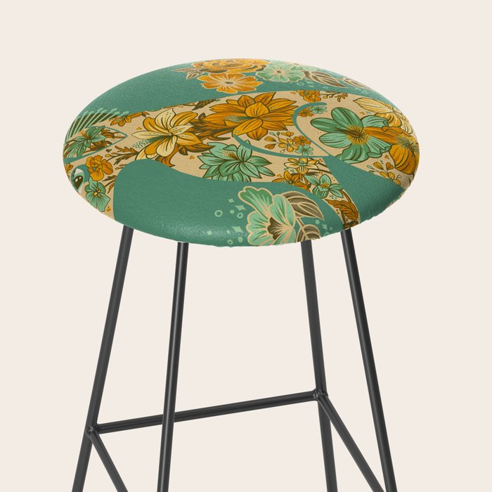 Porcelain Floral Dog - Mint & Ochre Stool Gallery Image 2
