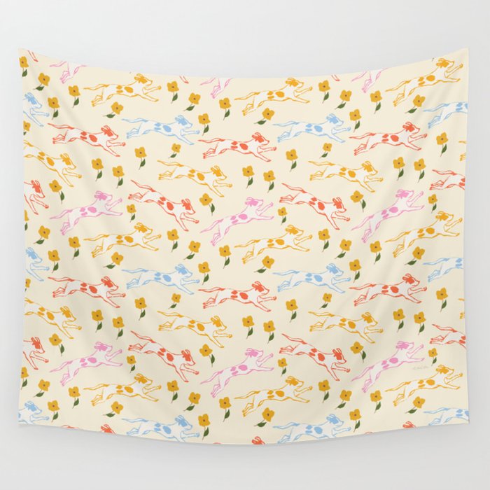 Colorful Puppies Wall Tapestry Gallery Image 4