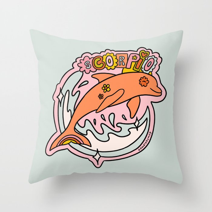 Scorpio Dolphin Throw Pillow Gallery Image 6