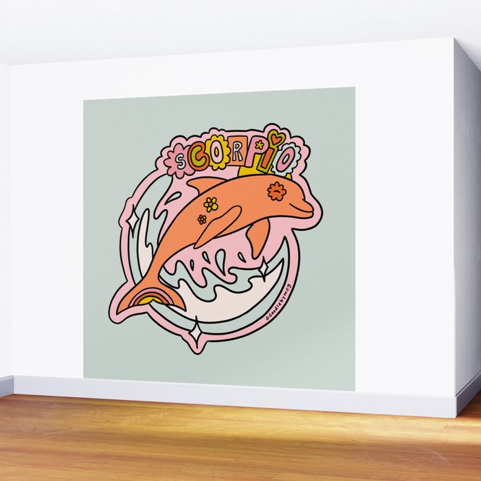 Scorpio Dolphin Wall Mural Gallery Image 2